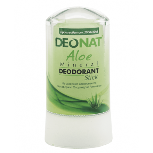 Дезодорант-стик минеральный   С СОКОМ АЛОЭ   зеленый   60g DeoNat