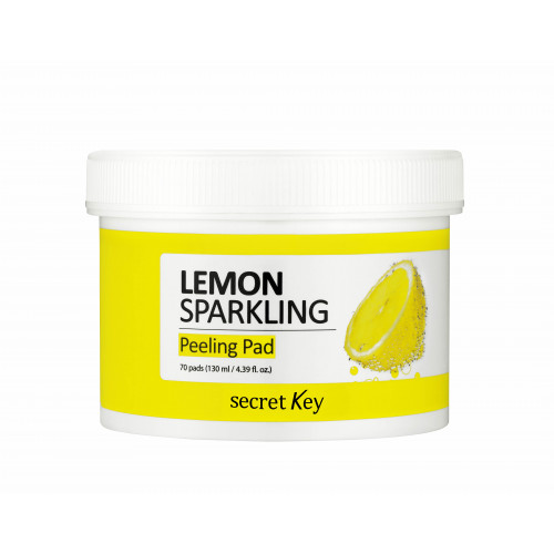 Пилинг-диски для лица   ЛИМОН   Lemon sparkling peeling pad   70 шт. Secret Key